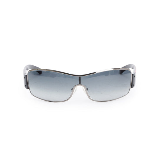 Prada SPS 52ES Black Acetate Linea Rosa Shield Sunglasses