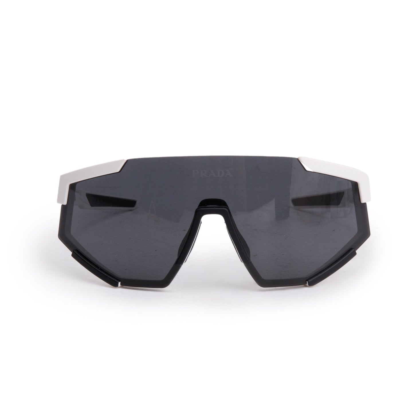Prada SPS04W Black & White Linea Rossa Impavid Shield Sunglasses
