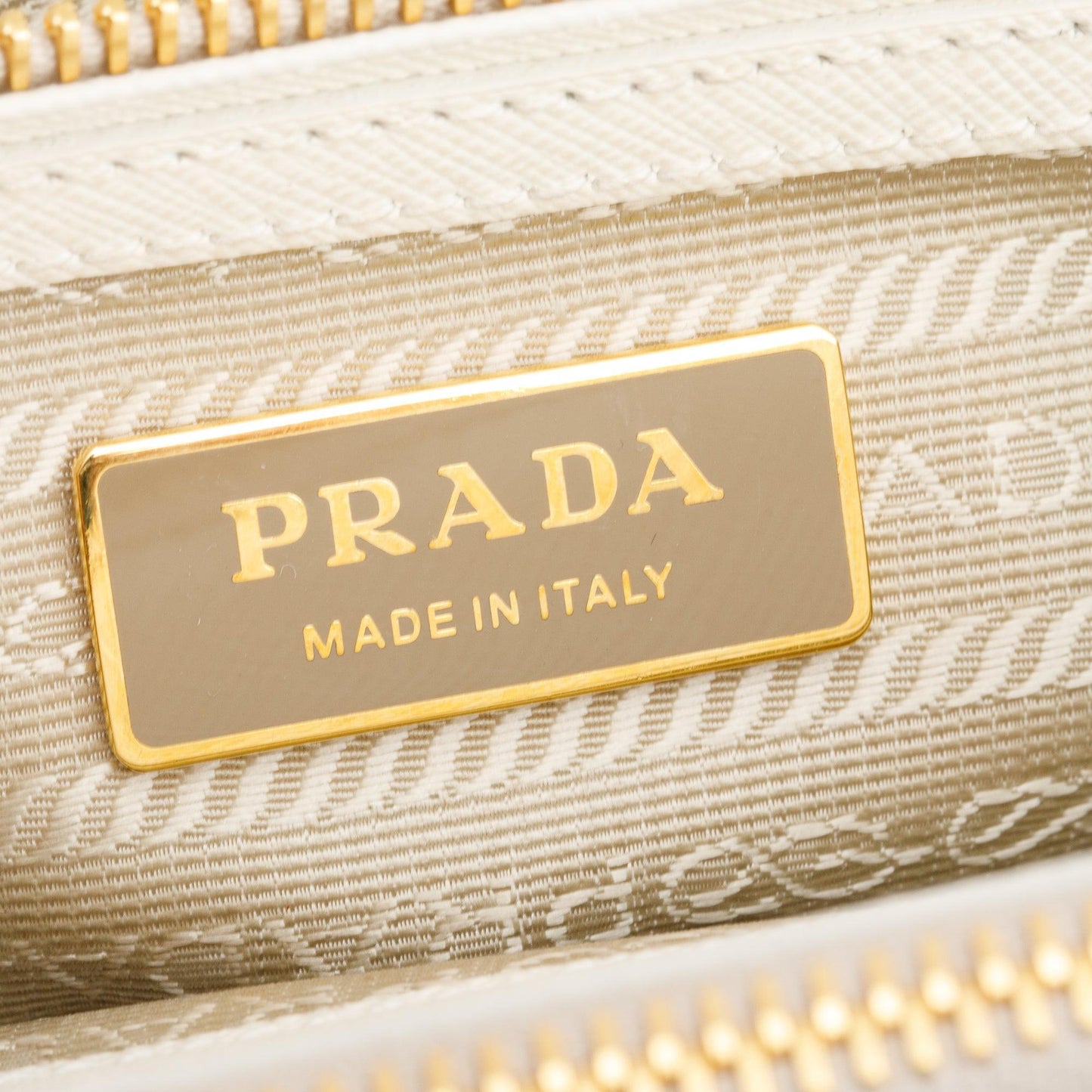 Prada White Saffiano Leather Small Double Zip Galleria Tote