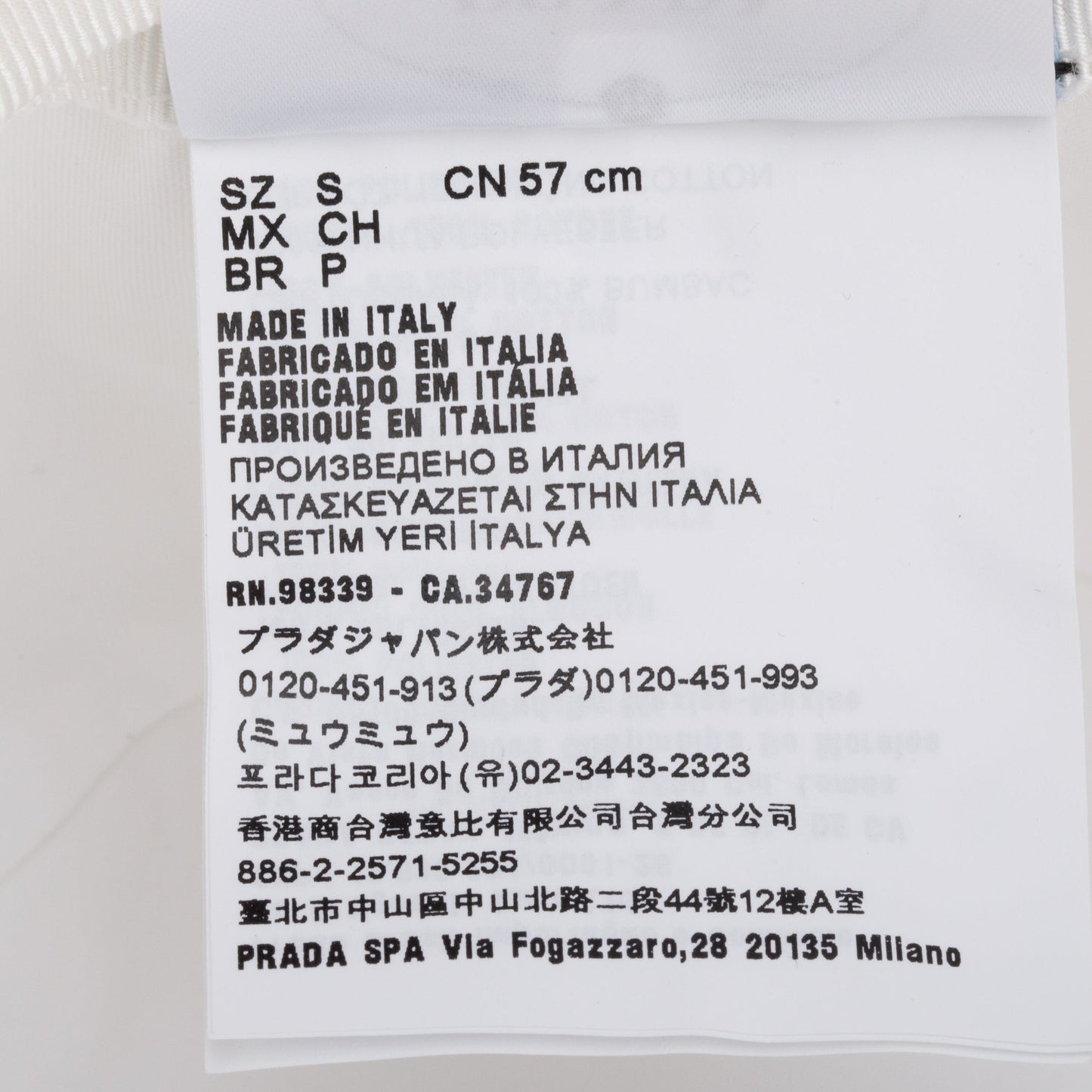 Prada White Shearling Bucket Hat