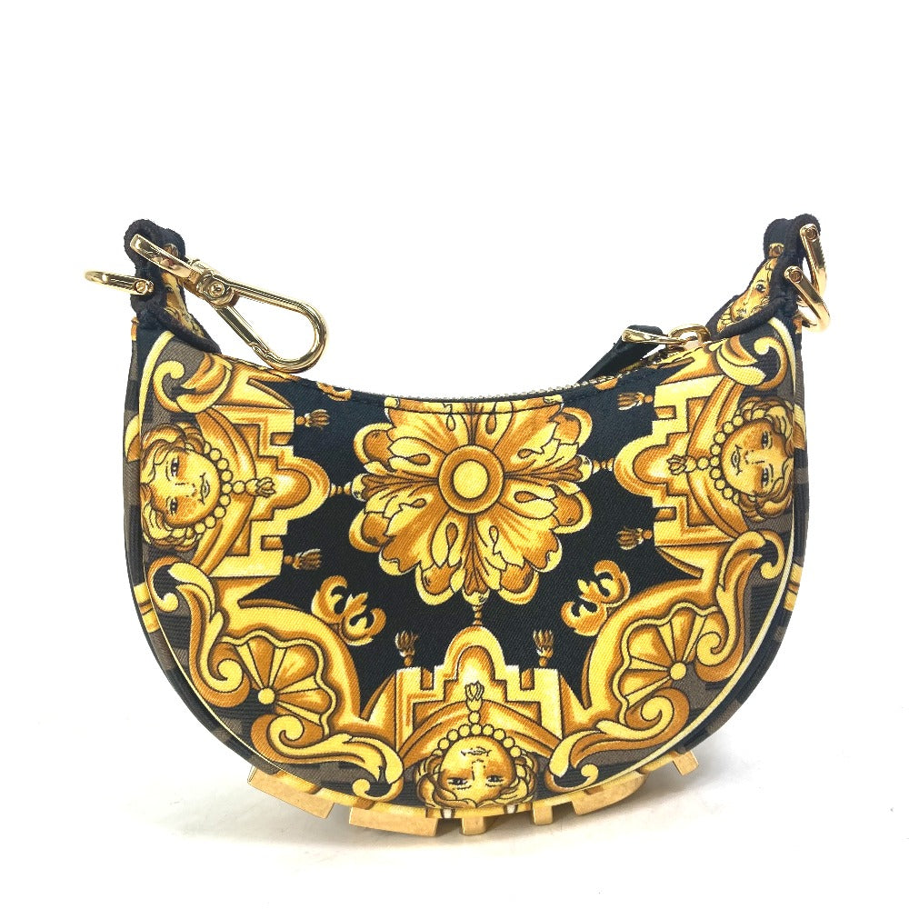 FENDI Handbag 7AS089 Nylon / leather yellow Nano Fendigraphy Fendace FENDACE Women