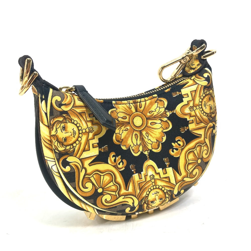 FENDI Handbag 7AS089 Nylon / leather yellow Nano Fendigraphy Fendace FENDACE Women