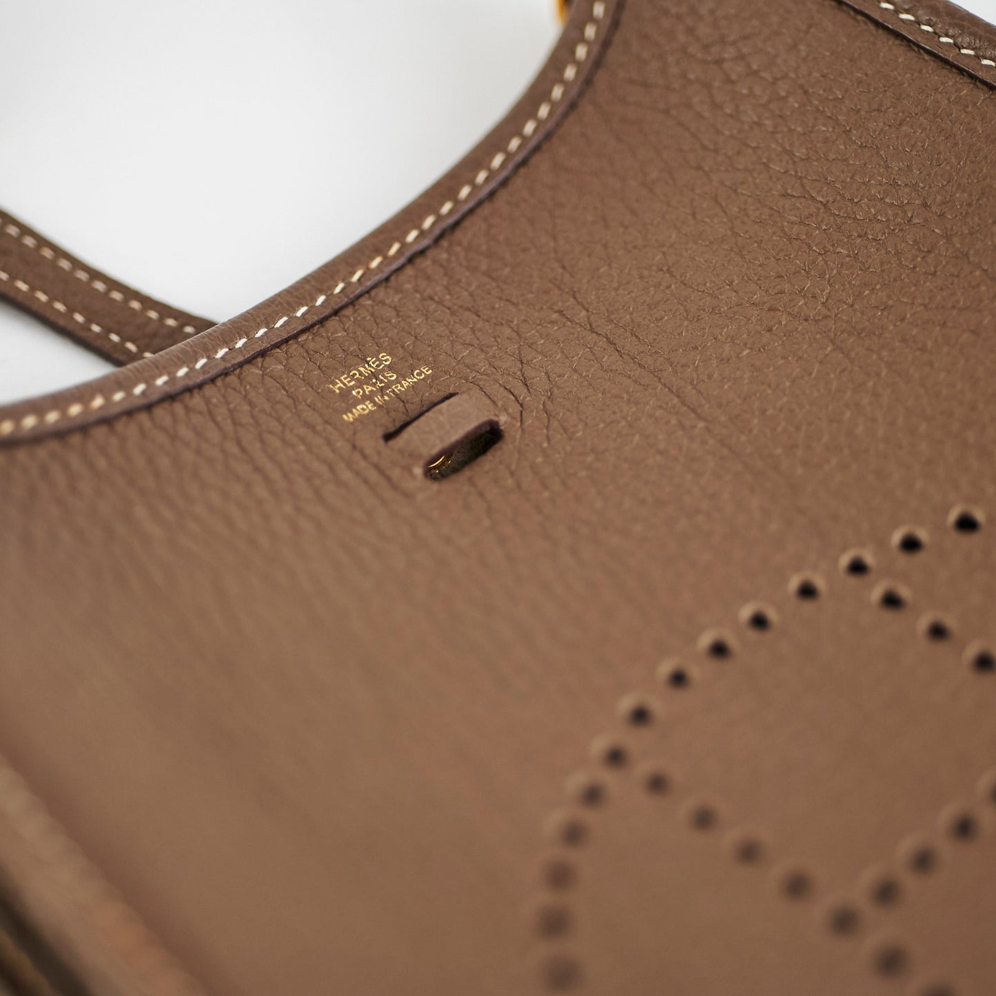 ITEM 36 - Hermes Mini TPM Evelyn Etoupe Z Stamp 2021