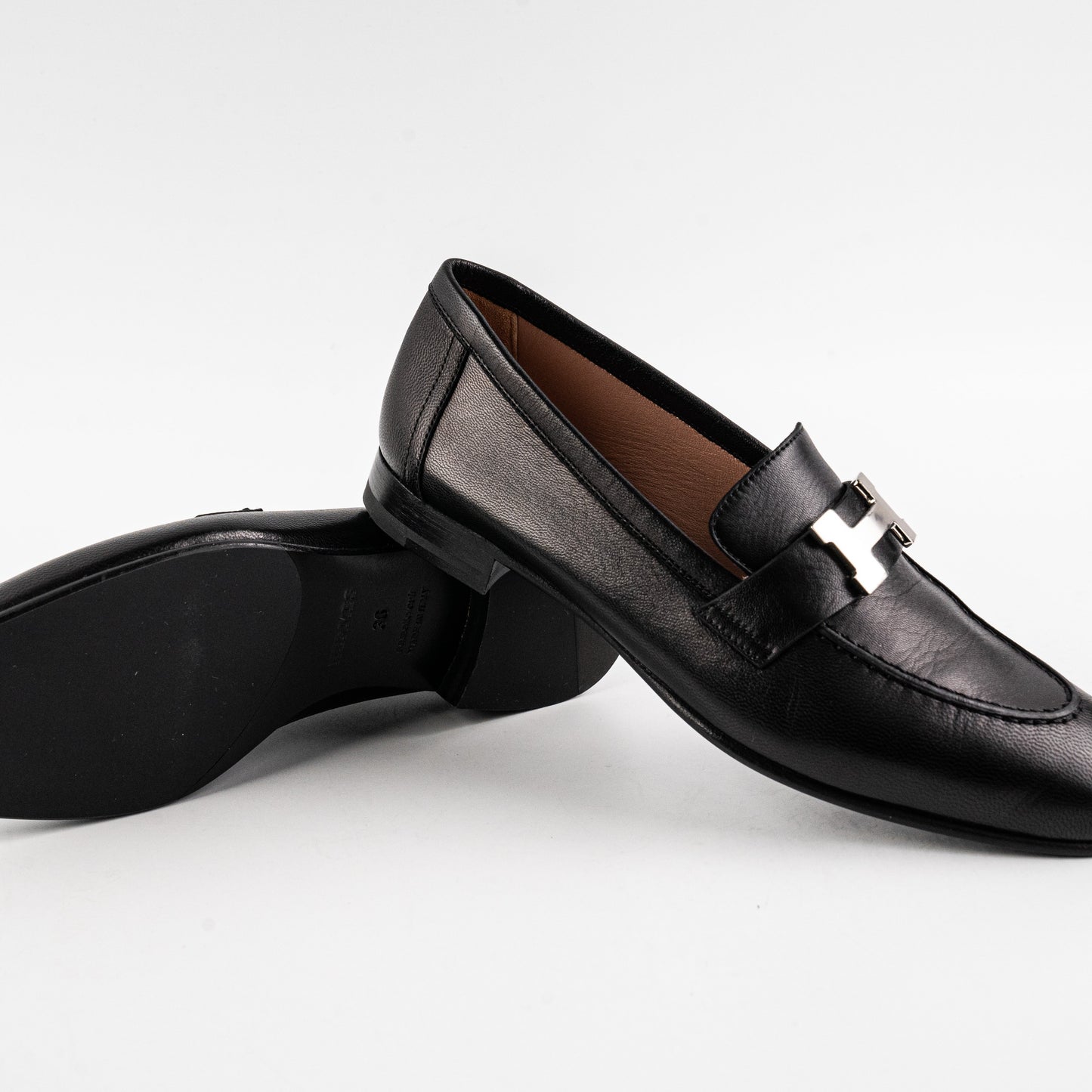 Hermes Women Paris Size 36 Black Loafer