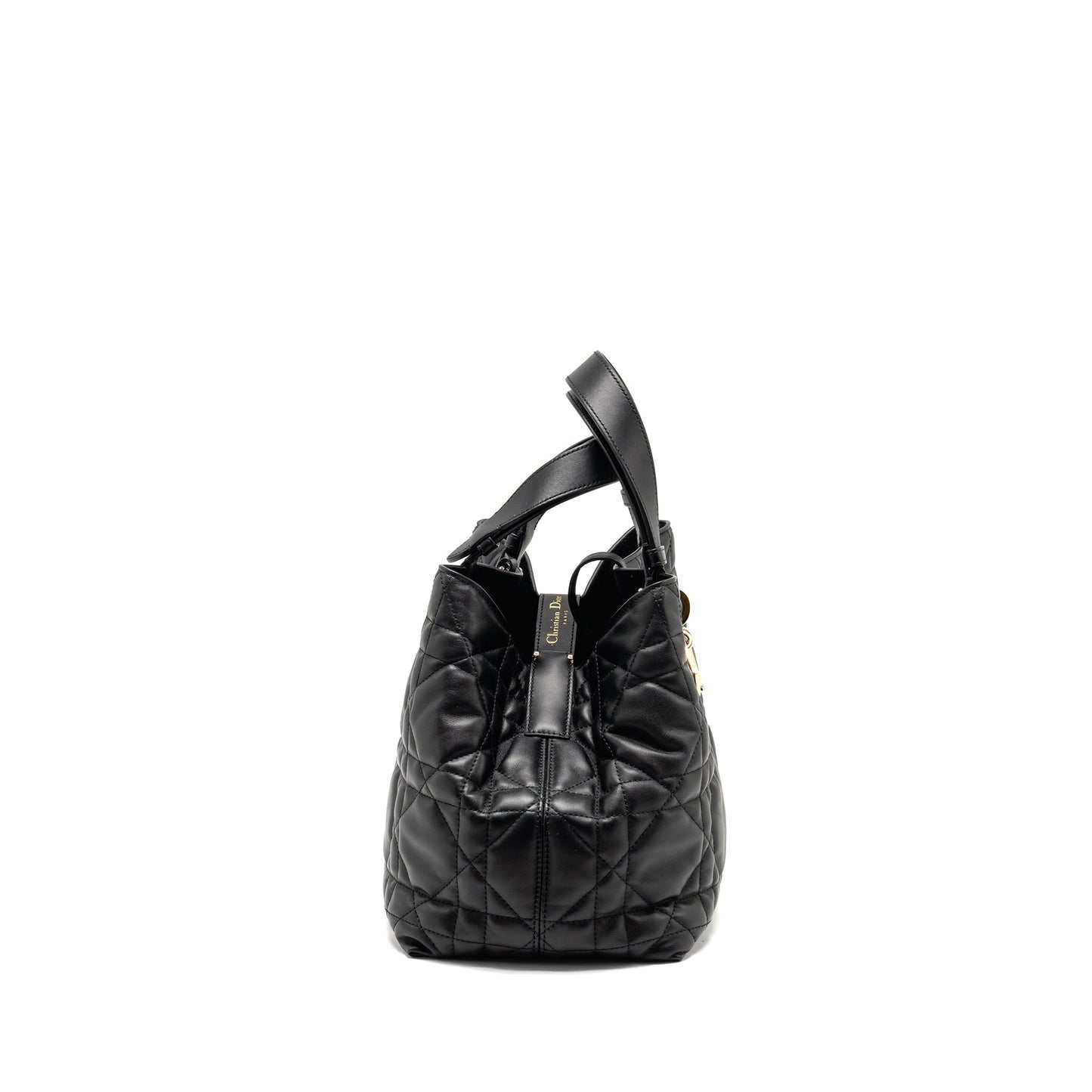 Dior Medium Dior Toujours Tote Purse Macrocannage Calfskin Black