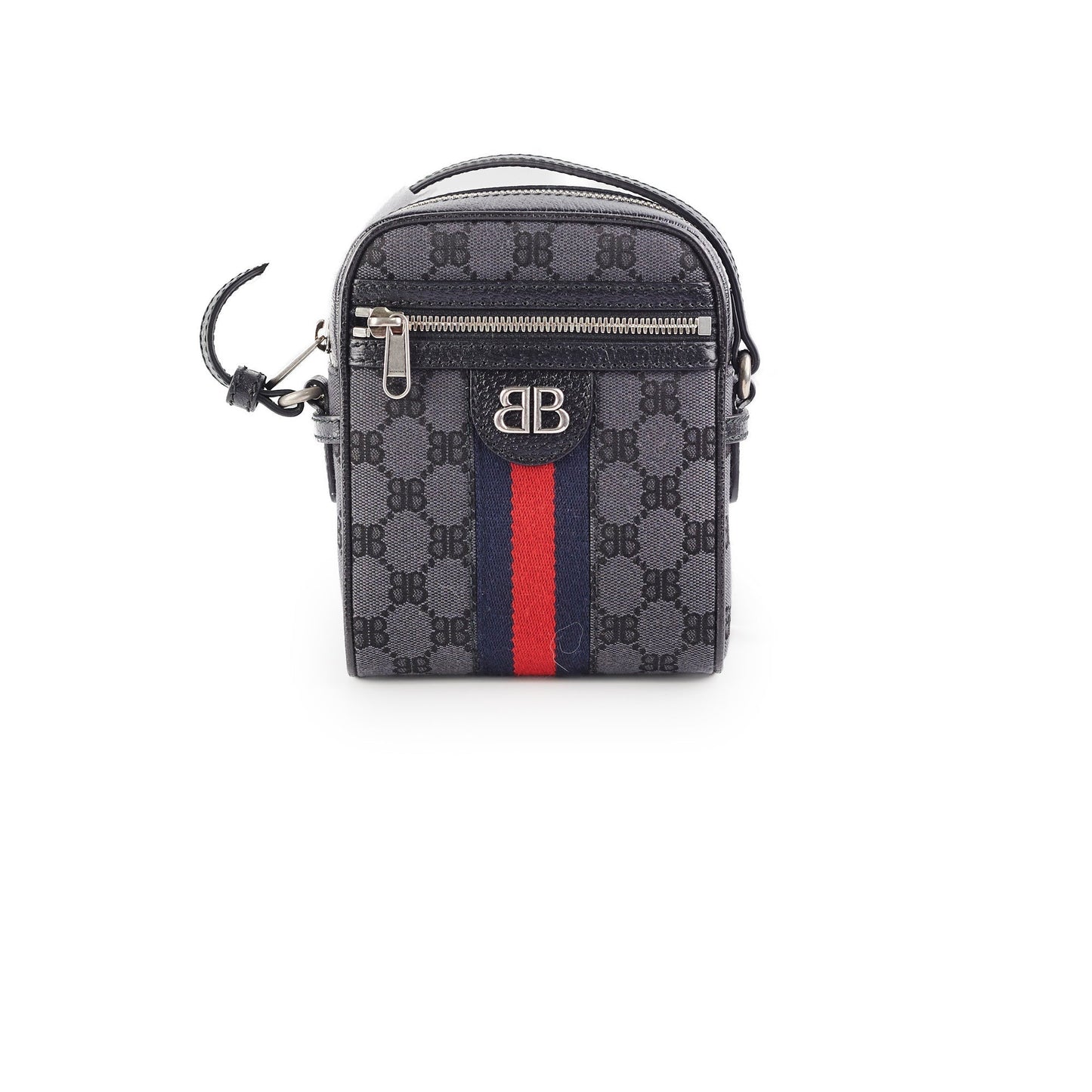 Gucci x Balenciaga Black Monogram Crossbody Bag