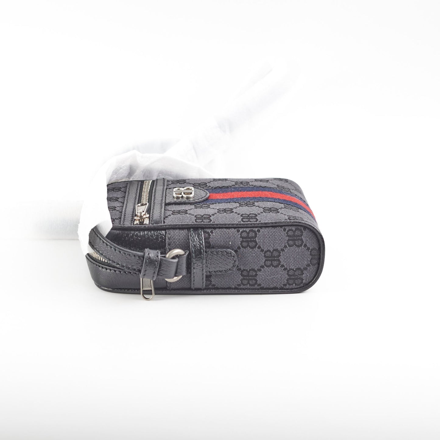 Gucci x Balenciaga Black Monogram Crossbody Bag