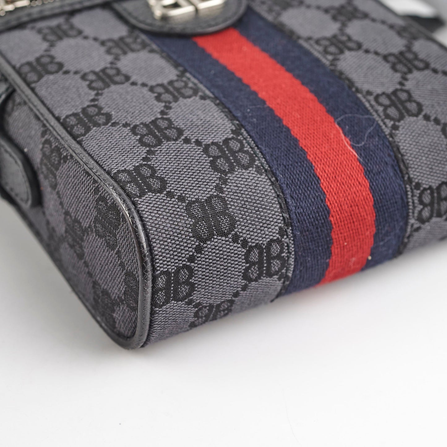 Gucci x Balenciaga Black Monogram Crossbody Bag