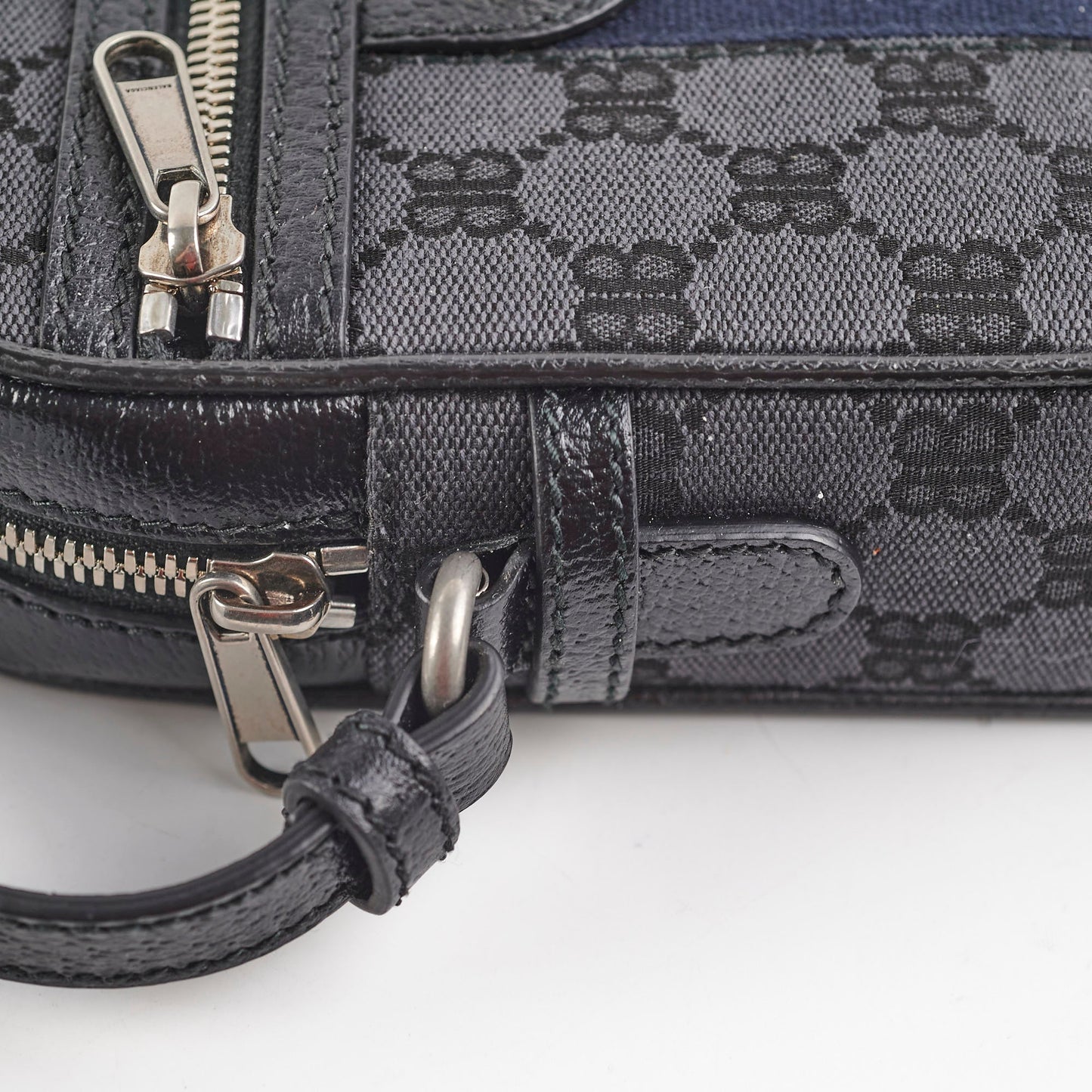 Gucci x Balenciaga Black Monogram Crossbody Bag