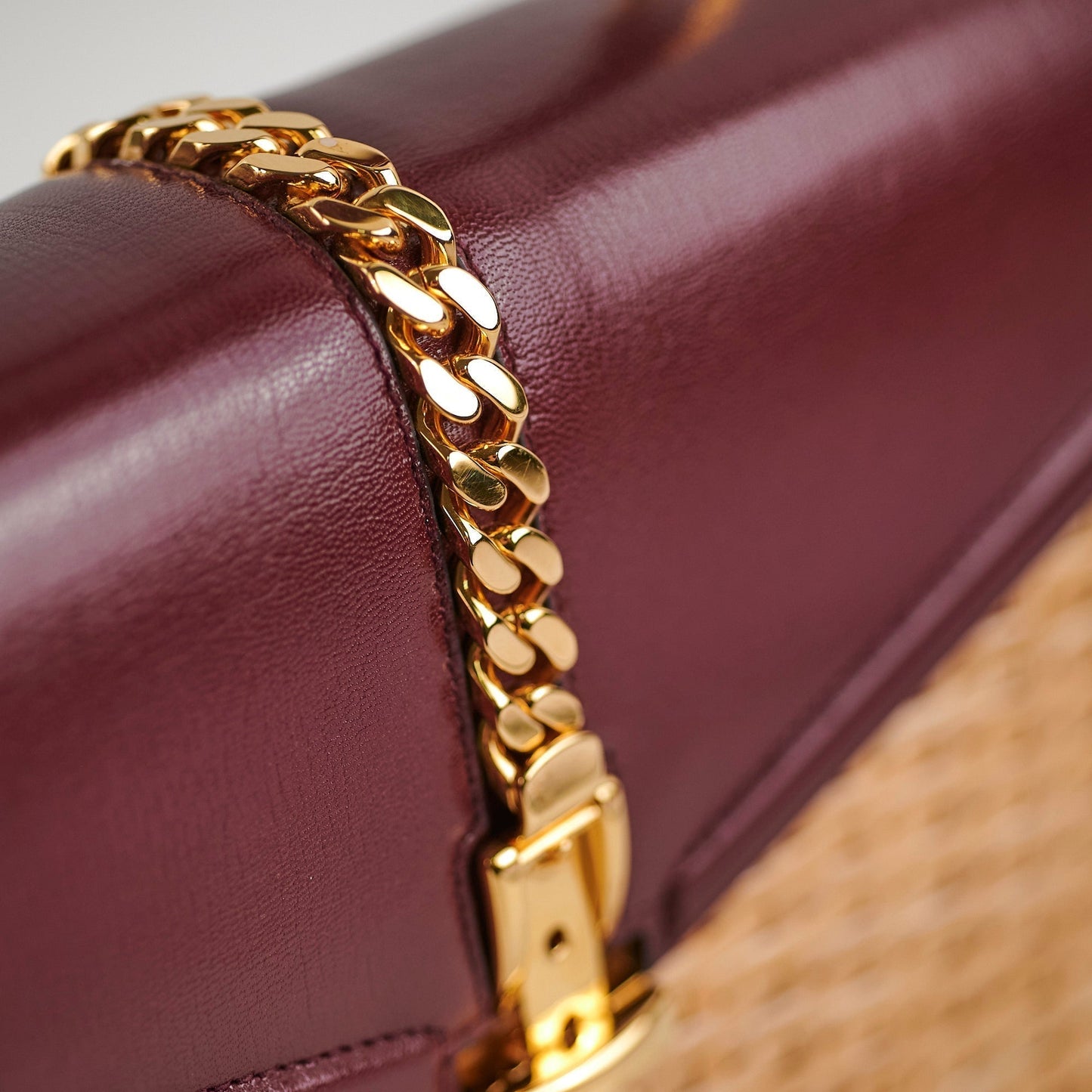 Gucci Woven Top Handle Burgundy