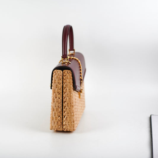 Gucci Woven Top Handle Burgundy