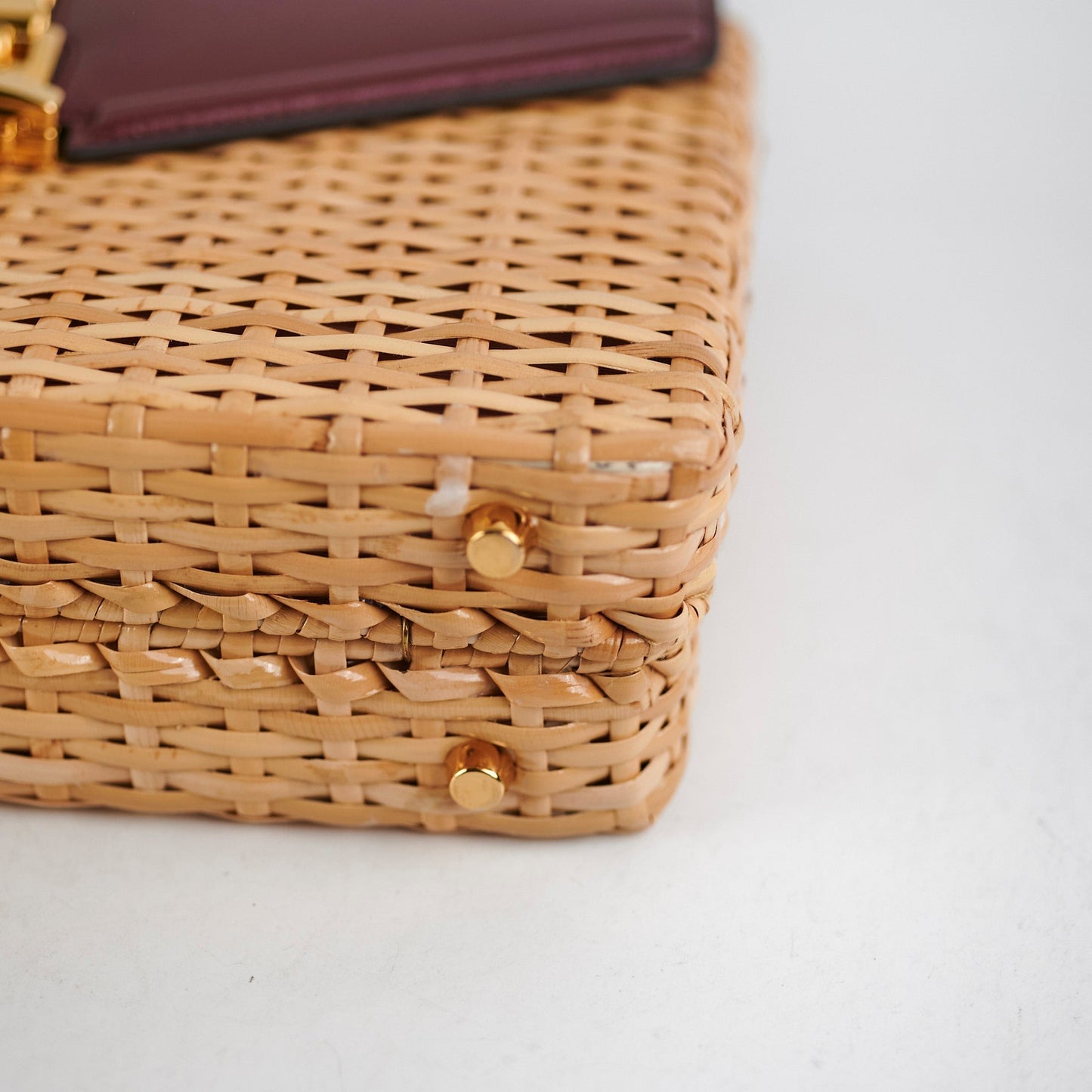 Gucci Woven Top Handle Burgundy