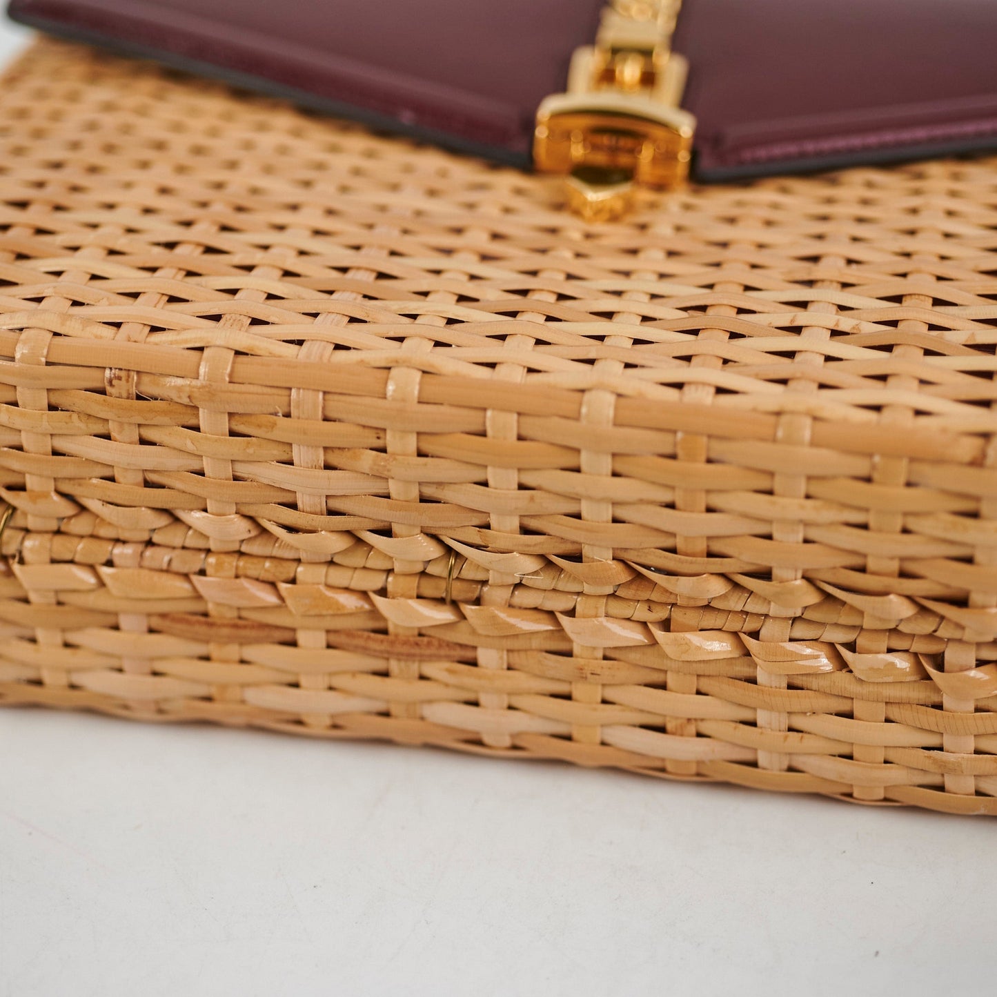 Gucci Woven Top Handle Burgundy