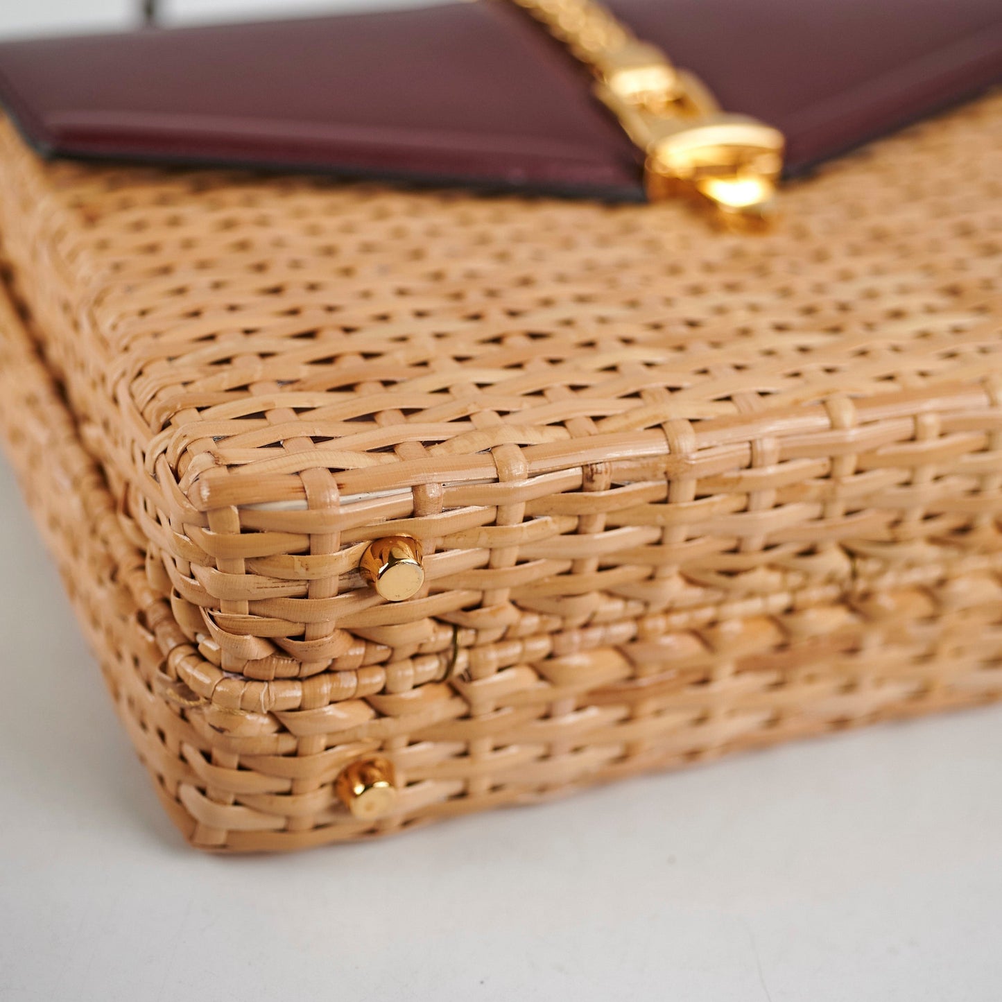 Gucci Woven Top Handle Burgundy