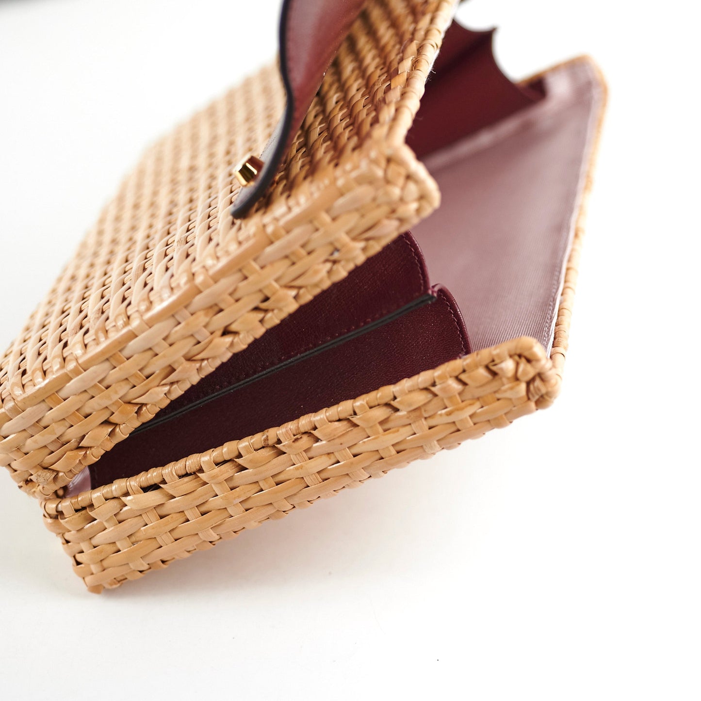 Gucci Woven Top Handle Burgundy