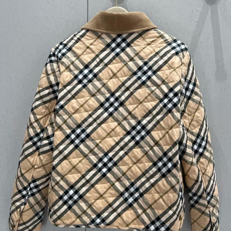 Burberry Plaid Cotton Corduroy Collar Jacket