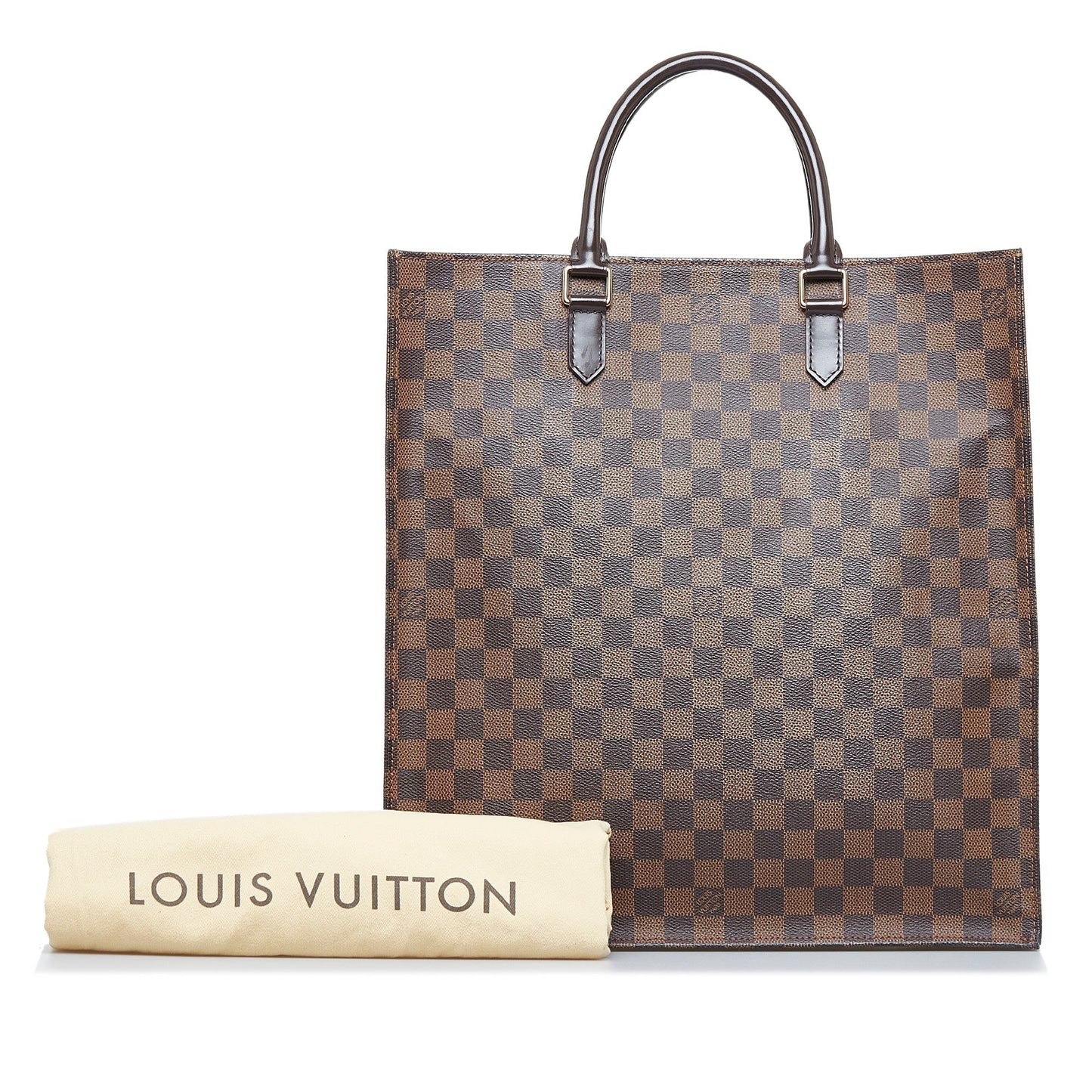 LOUIS VUITTON Damier Ebene Sac Plat Tote Bag