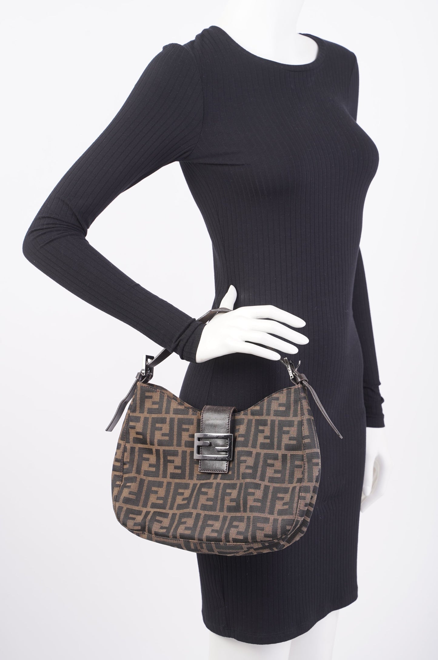 Fendi Zucca Croissant Bag Brown Canvas