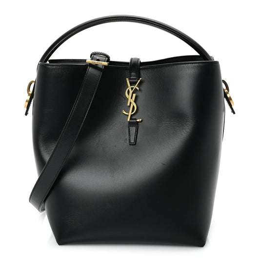 Saint Laurent Shiny Calfskin Le 37 Small Bucket Bag  Black