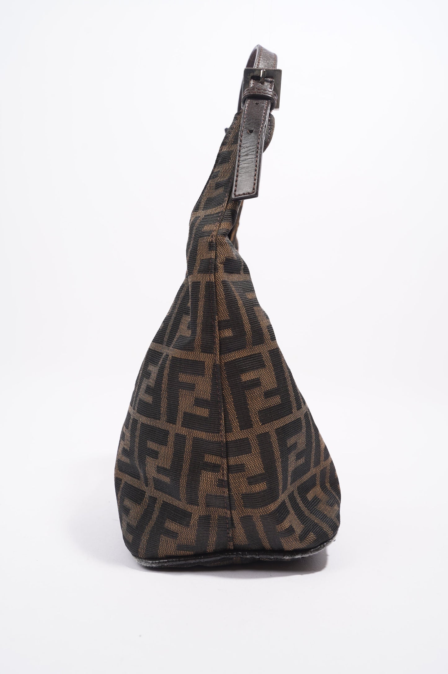 Fendi Zucca Croissant Shoulder Bag Brown Canvas