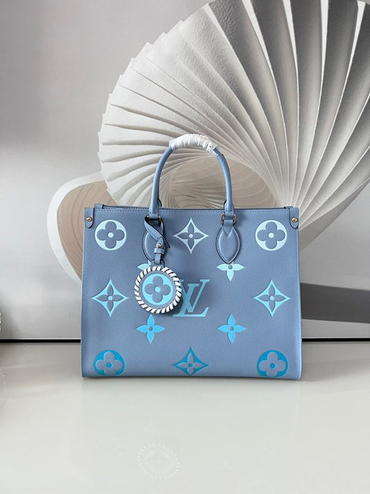 Top Quality OnTheGo MM Monogram Empreinte Summer Blue For By The Pool Collection, Women Handbags, Tote Bags 13.8in/35cm Top Quality M45718