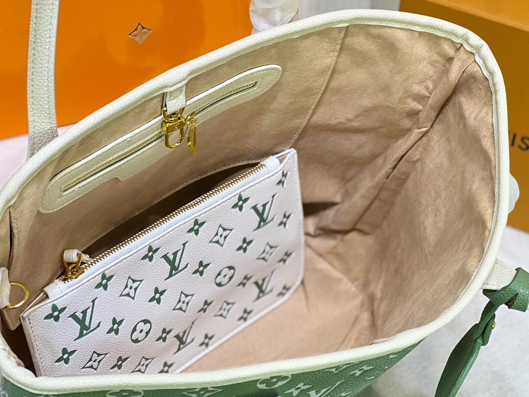 Top Quality Neverfull MM Monogram Empreinte Khaki/Beige For Women,  Tote Bags 12.2in/31cm Top Quality M46102