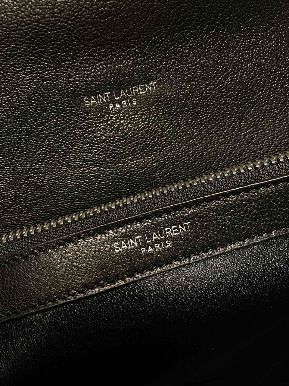 YSSL College Large Chain Bag Black With Silver Toned Hardware For Women 12in/32cm YSL 600278BRM041000