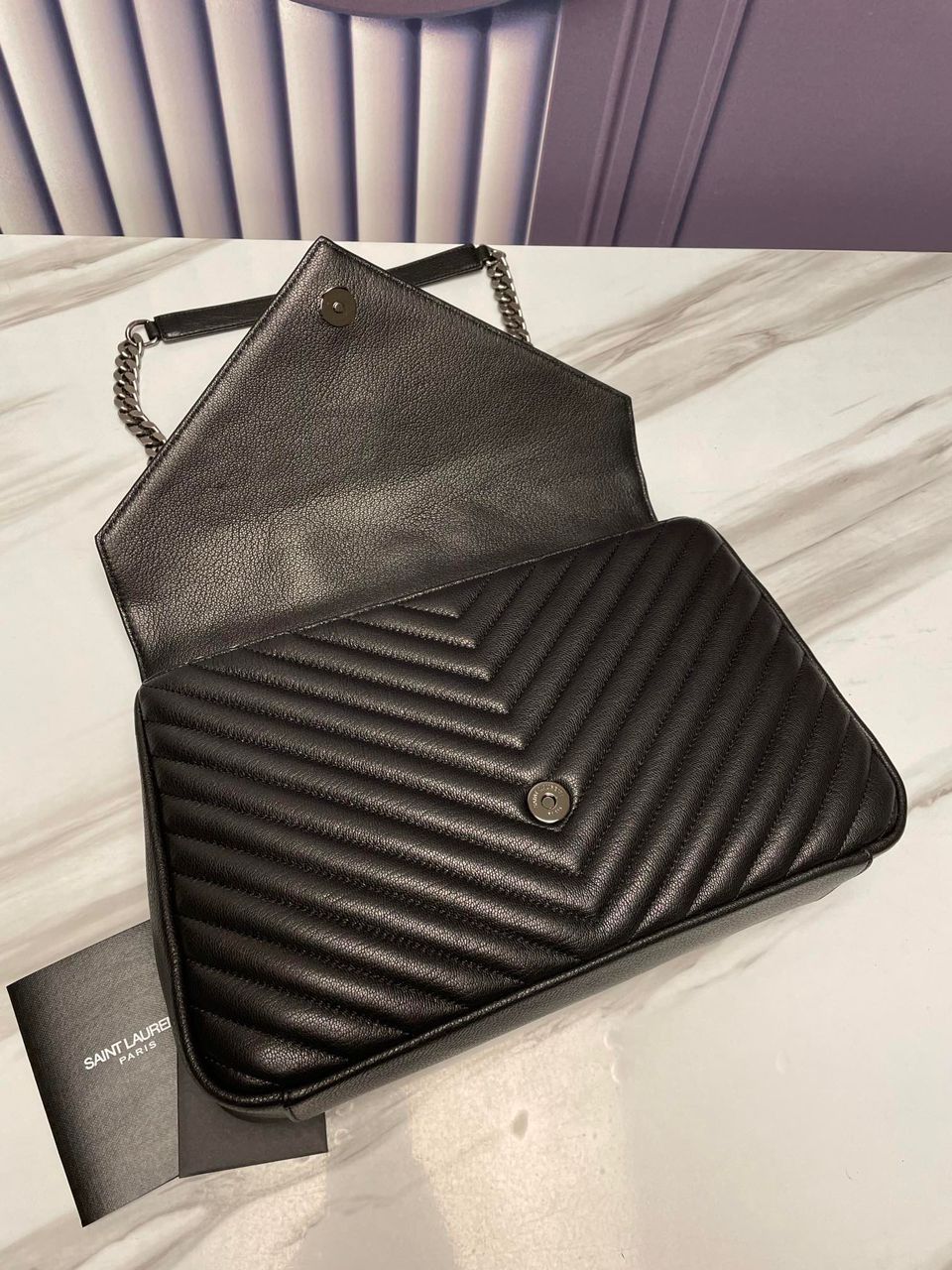 Top Quality College Large Chain Bag Black With Silver Toned Hardware For Women 12.6in/32cm YSL 600278BRM041000