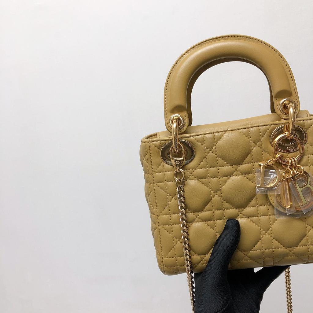 Mini Lady Dior Bag Camel GHW