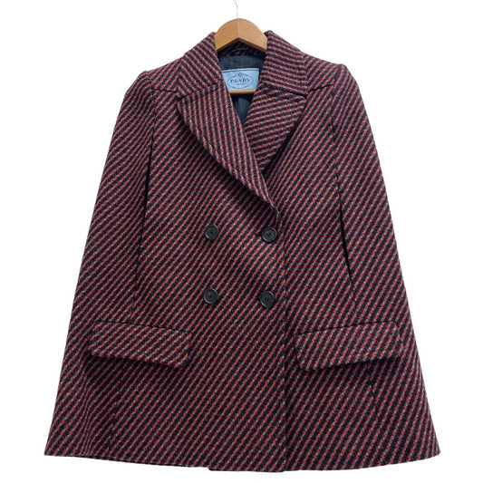 PRADA poncho Wool, Angora Red 14AW outer Women 36