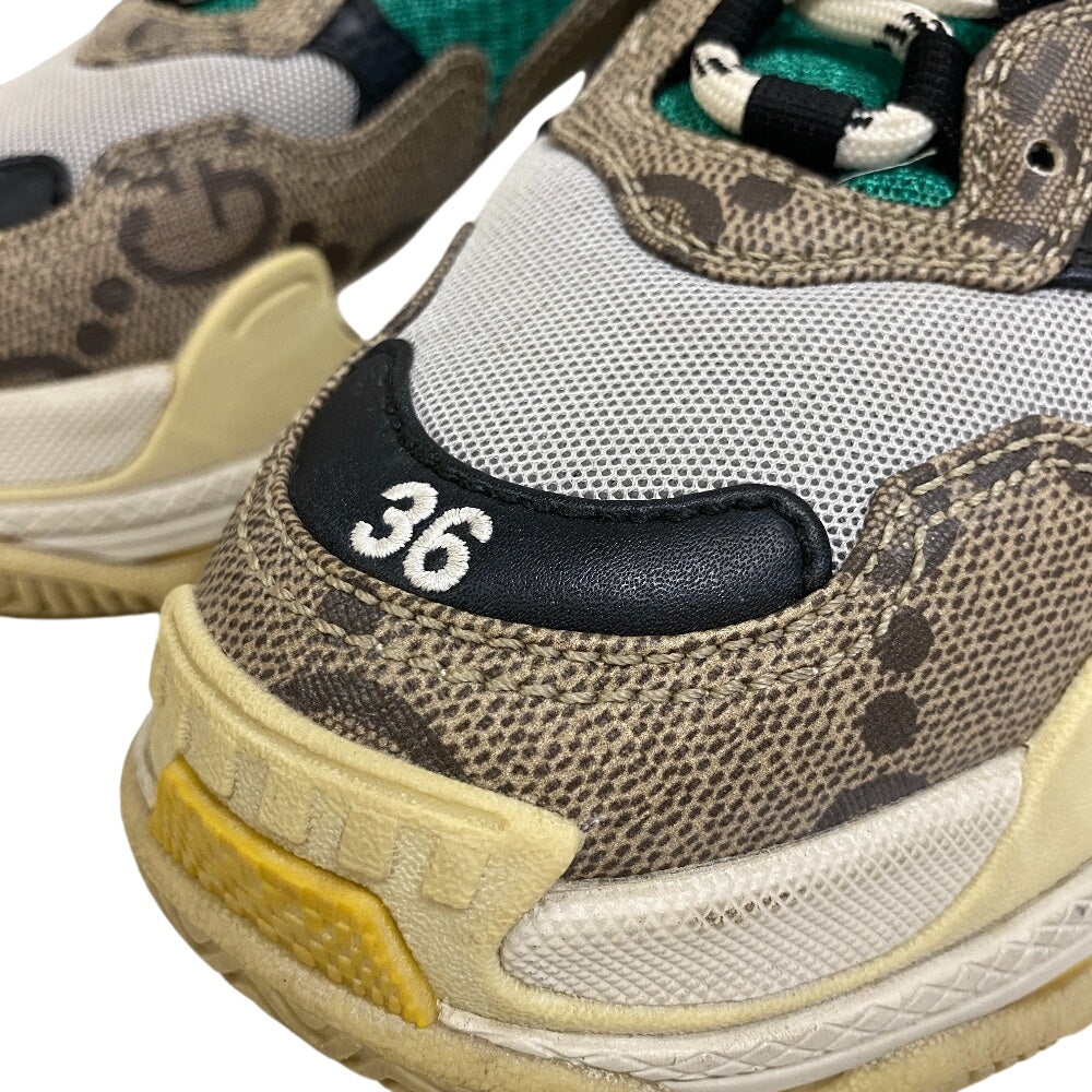 GUCCI sneakers Canvas, Knit Fabric beige Gucci x Balenciaga The Hacker Project Maxi GG Supreme canvas Women 24