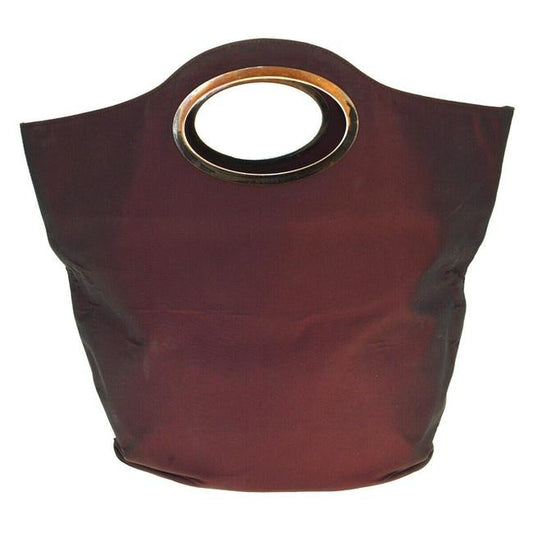 Gucci Xl Bucket Bag Graduated Fabric Leather With Punch Holes Metallic Burgundy Gold Tote