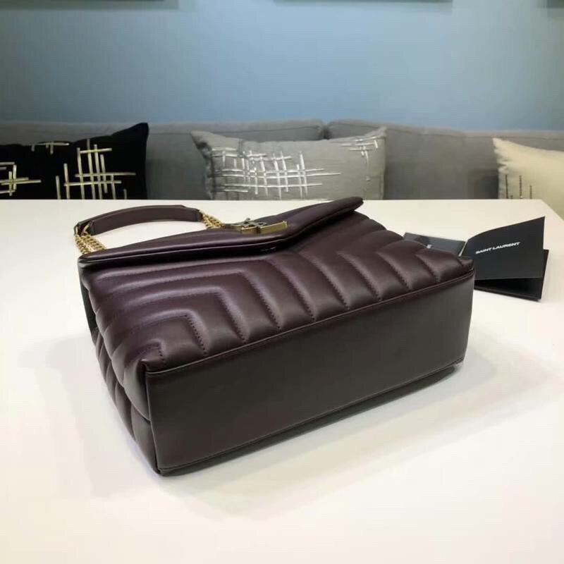 Top Quality Loulou Small Chain Bag In Matelassé "Y" Burgundy For Women 9.8in/23cm YSL 494699DV7276475