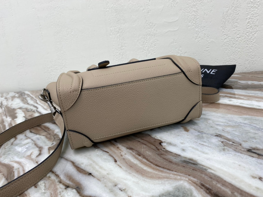 Top Quality Nano LuGucciage Bag In Drummed Brown For Women 8in/20cm 