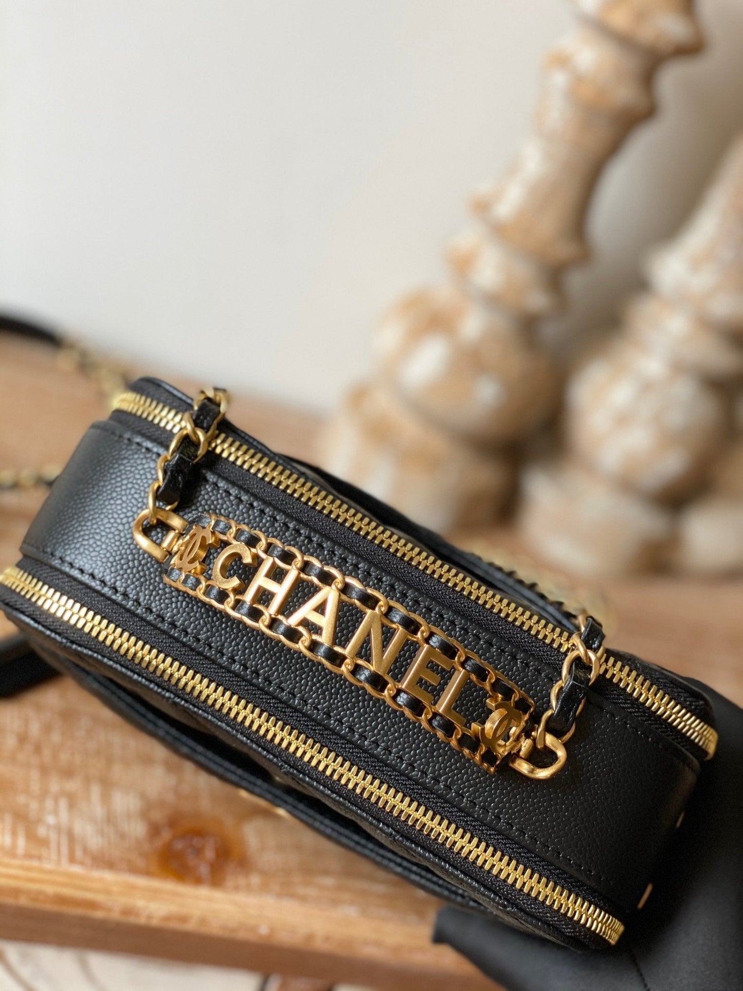 CHL Small Vanity Case Gold Hardware Black For Women Handbags, Shoulder Bags 5.9in/15cm AS3228 B08008 94305
