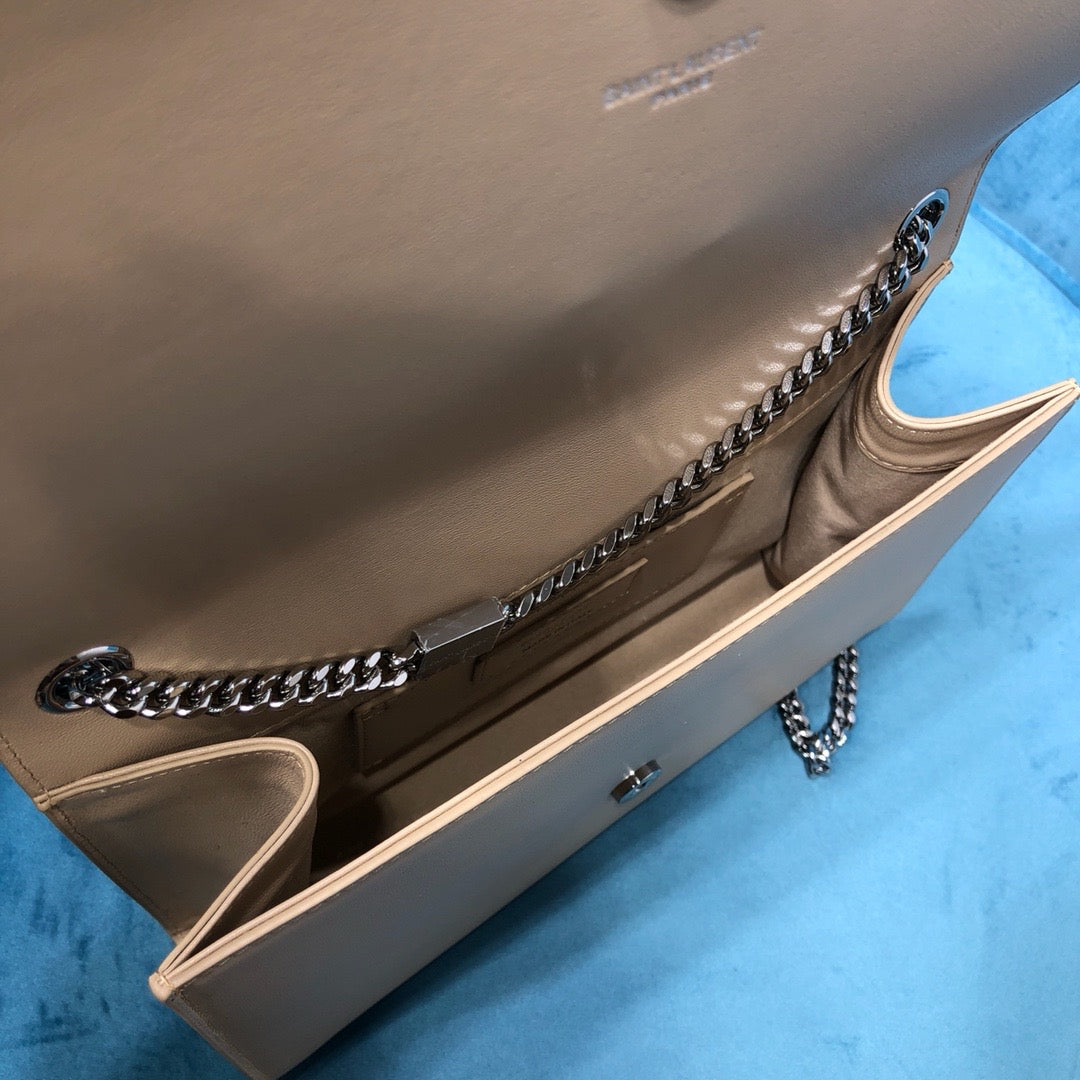 Top Quality Kate MeTop Qualityum Chain Bag With Tassel In Grain De Poudre Beige For Women 9.4in/24cm YSL 