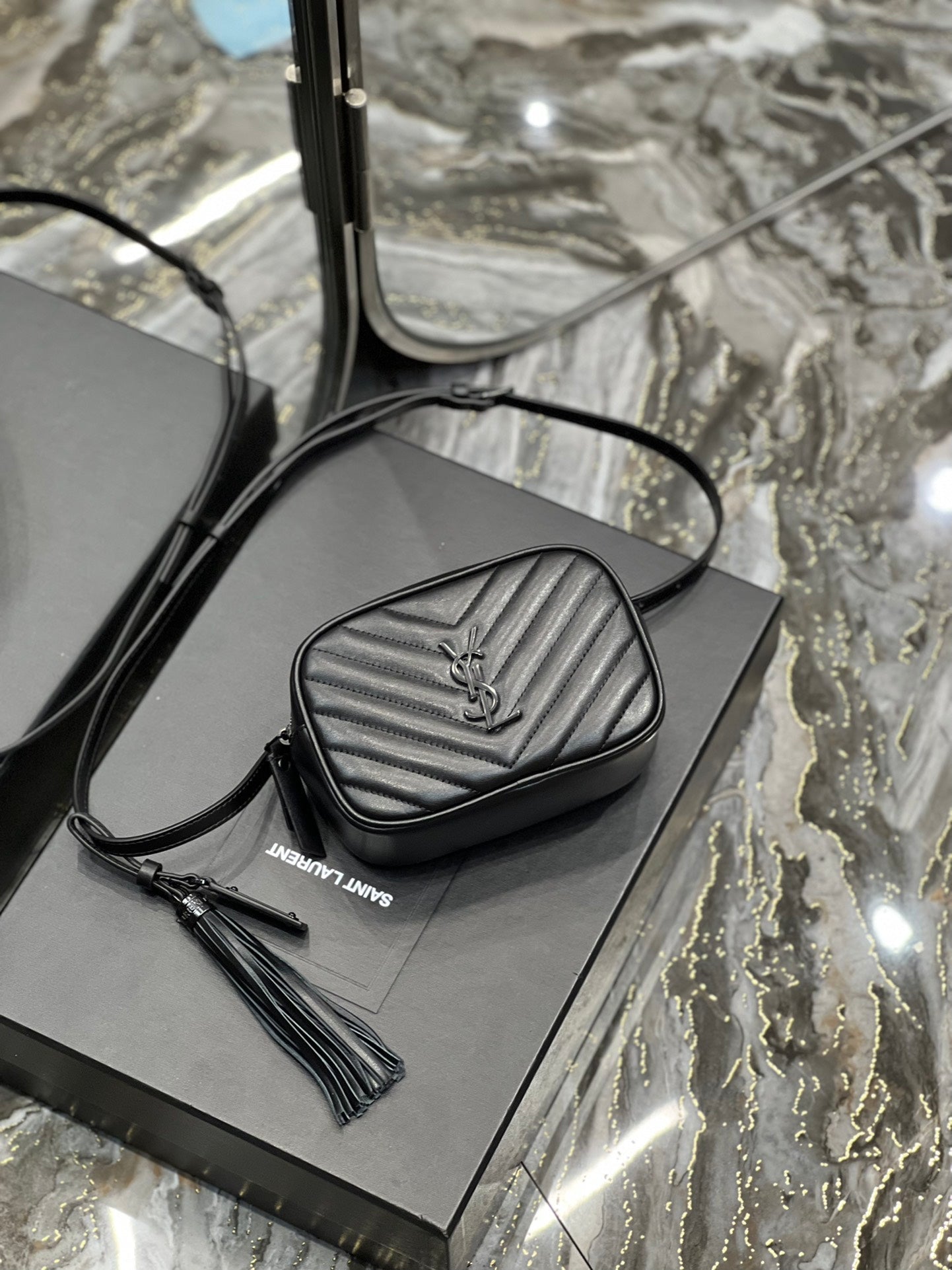 Top Quality Lou Belt Bag Black In Matelassé Black Metal Hardware For Women 6.1in/15cm YSL 534817DV7081000