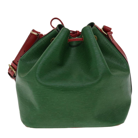 LOUIS VUITTON Epi Petit Noe Bicolor Shoulder Bag Green Red M44147 LV Auth ai476