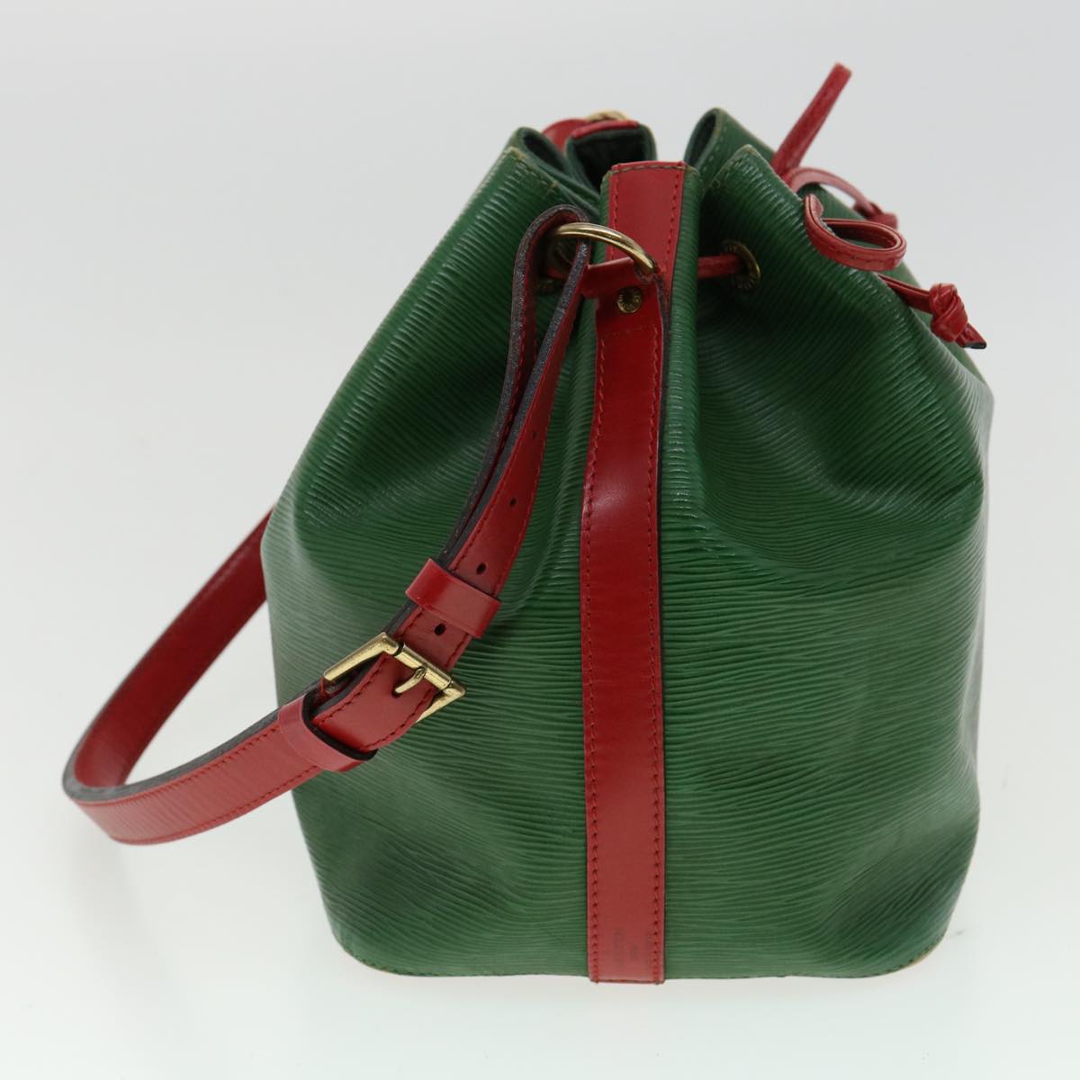 LOUIS VUITTON Epi Petit Noe Bicolor Shoulder Bag Green Red M44147 LV Auth ai476