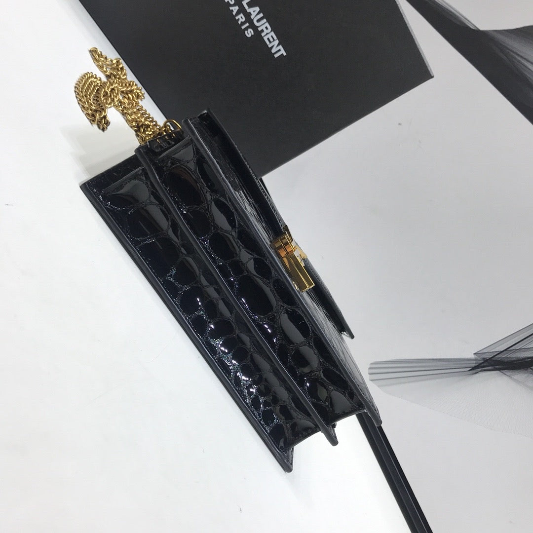 Top Quality Cassandra Small Crossbody Bag With Stone Print Black For Women 7.4in/19cm YSL