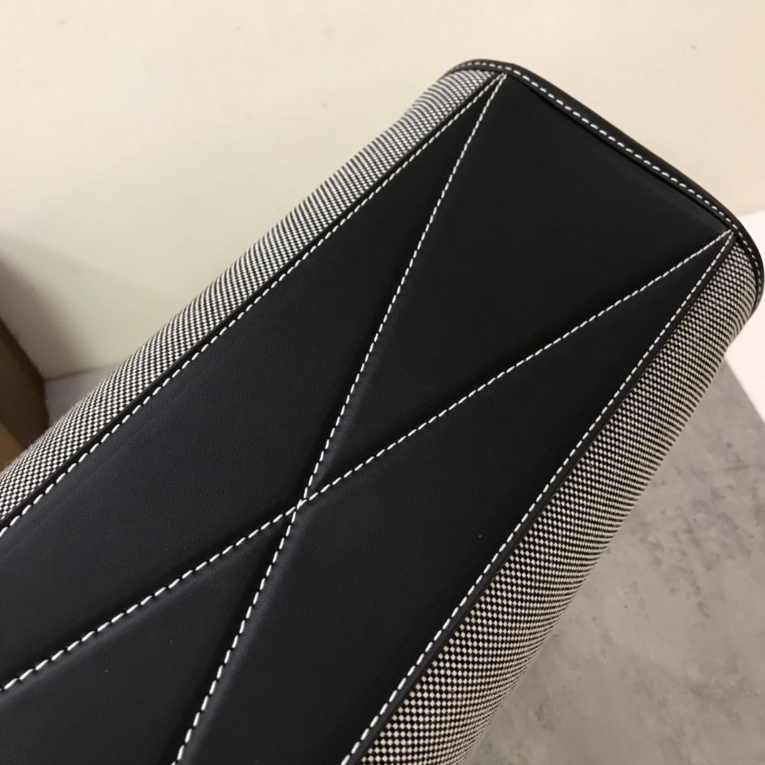 Top Quality Horseferry Print Cotton Canvas Tote Black/Grey For Women, Women’s Bags, Shoulder And Crossbody Bags 14in/ 35.5cm BUR 80508141