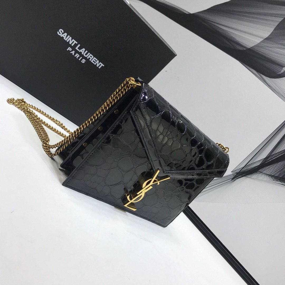 Top Quality Cassandra Small Crossbody Bag With Stone Print Black For Women 7.4in/19cm YSL