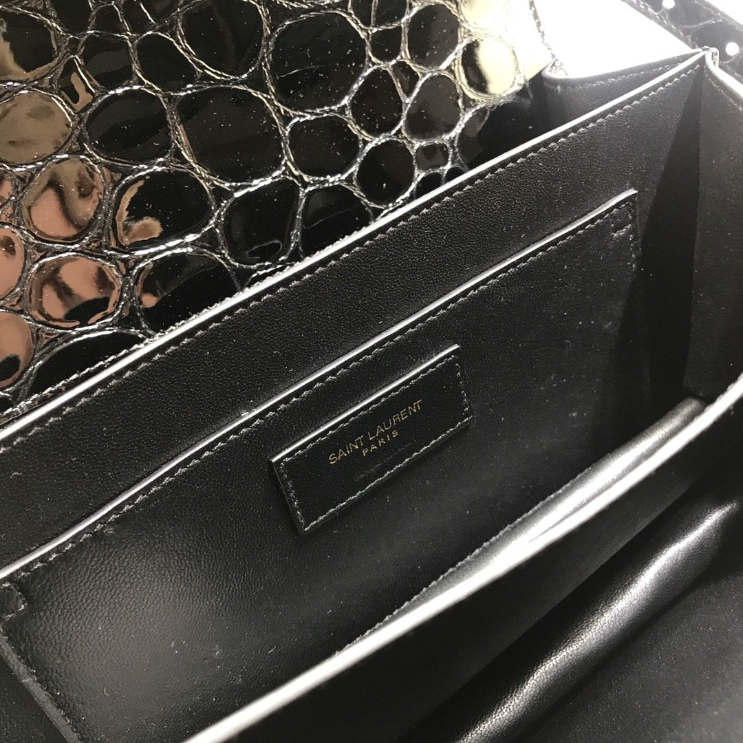 Top Quality Cassandra Small Crossbody Bag With Stone Print Black For Women 7.4in/19cm YSL