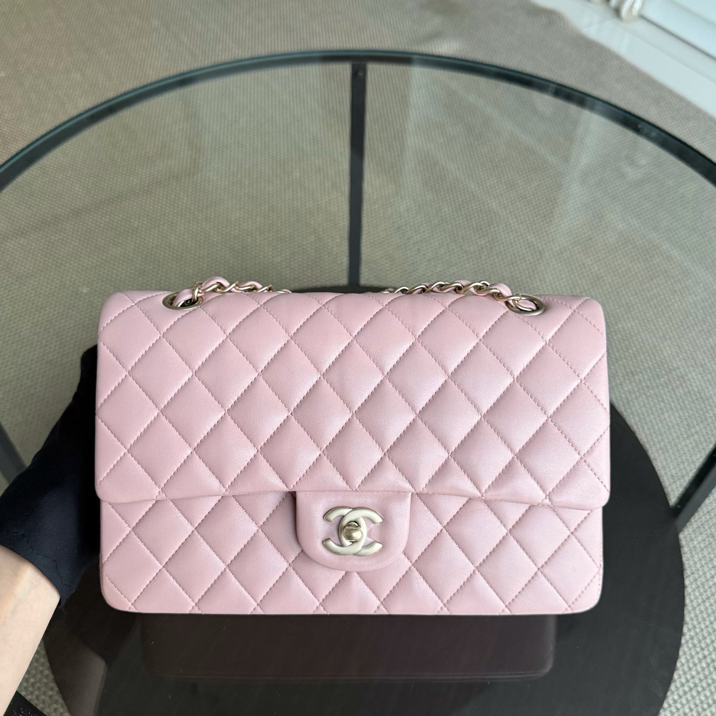 Chanel Classic Flap Medium - 25CM Quilted Lambskin Light Pink Gold Hardware Series 20