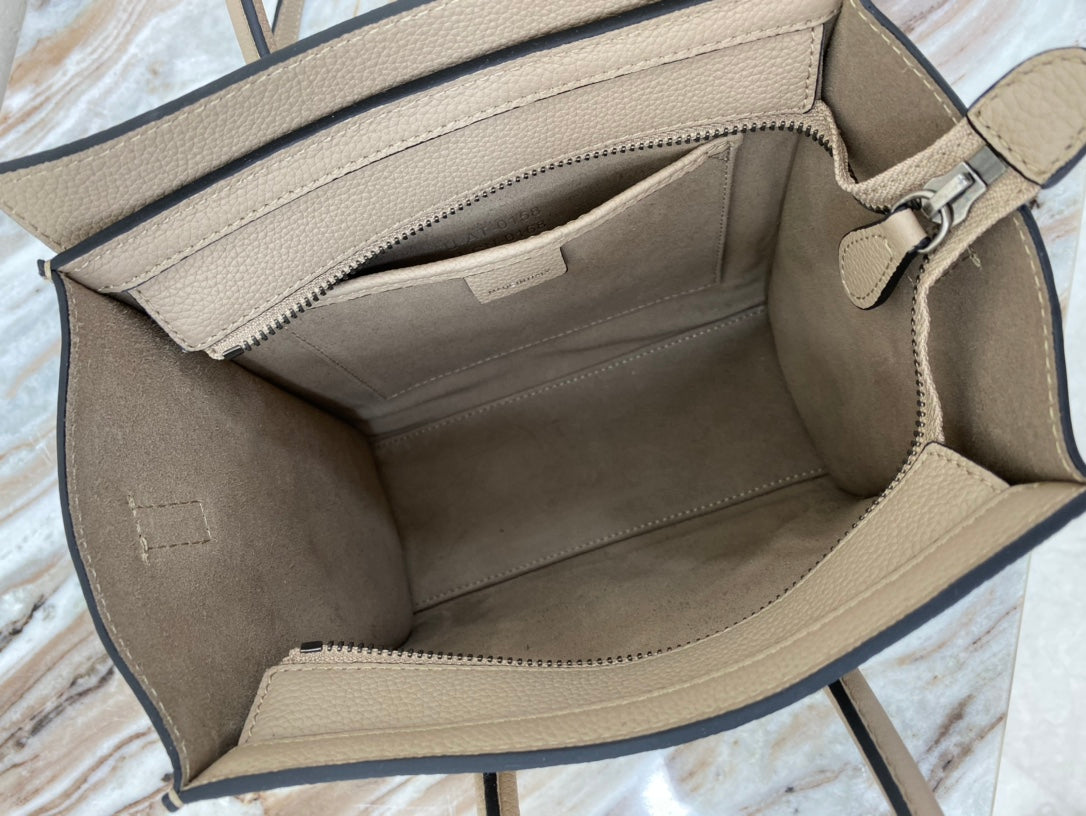 Top Quality Nano LuGucciage Bag In Drummed Light Brown For Women 8in/20cm 189243DRU.03UN