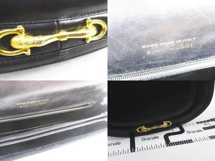 'Cosci' by Gucci black leather two way saddle bag with gold equestrian accents