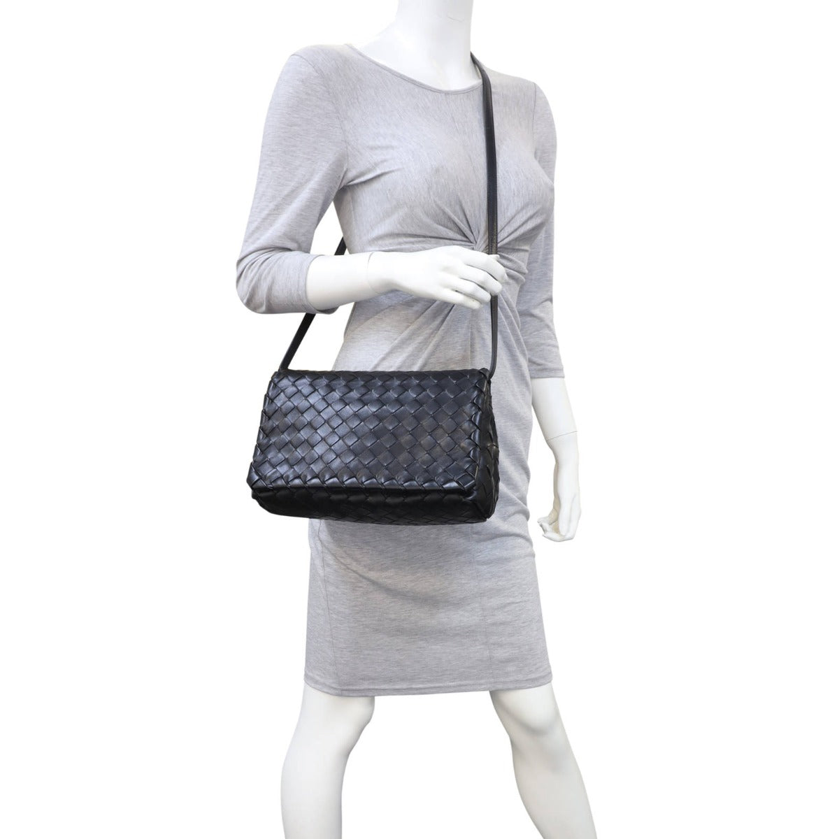 Bottega Veneta Intrecciato Full Flap Small Crossbody