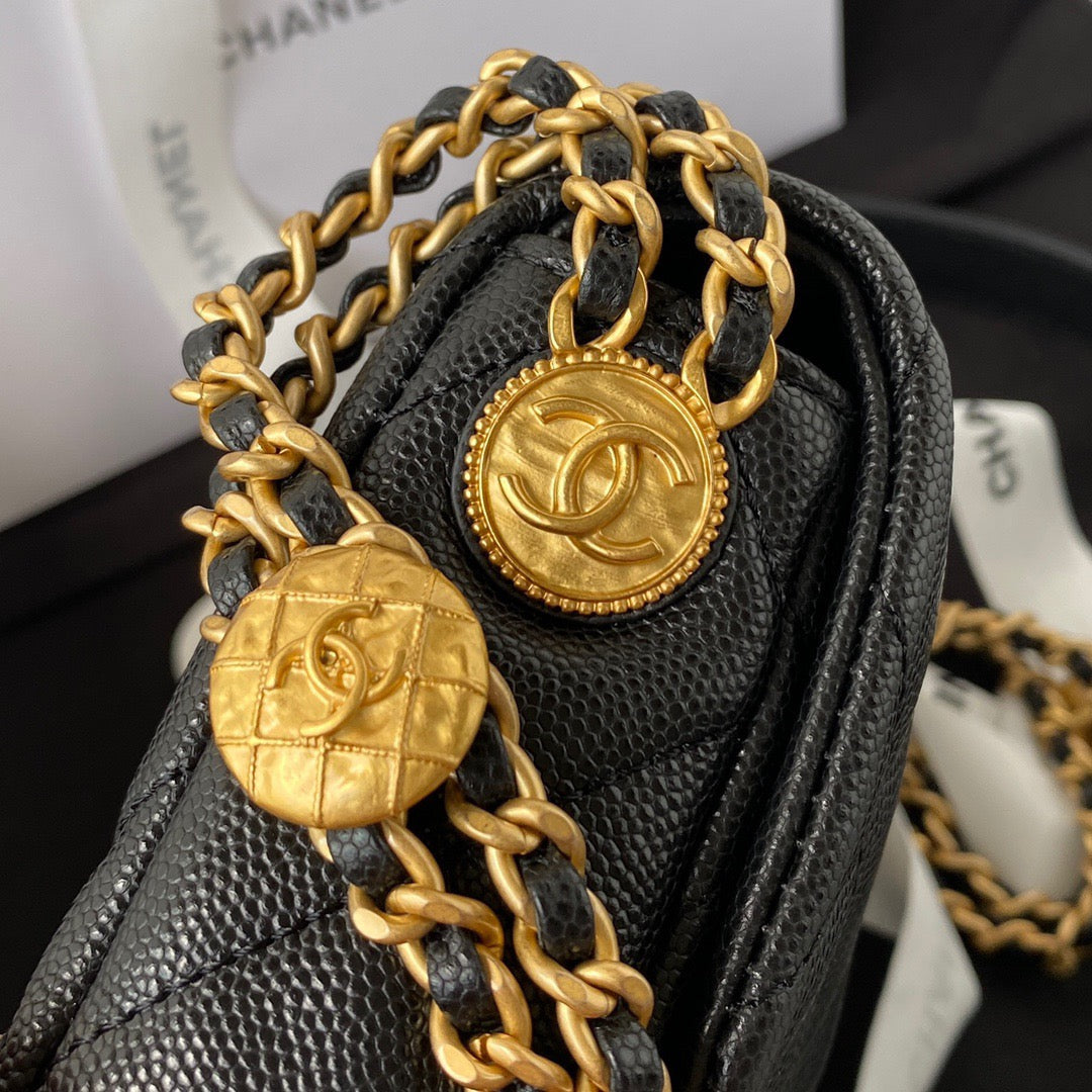 CHLMini Top Qualityap Bag With Top Handle Gold Hardware Black For Women Handbags, Shoulder Bags 7.9in/20cm AS2431