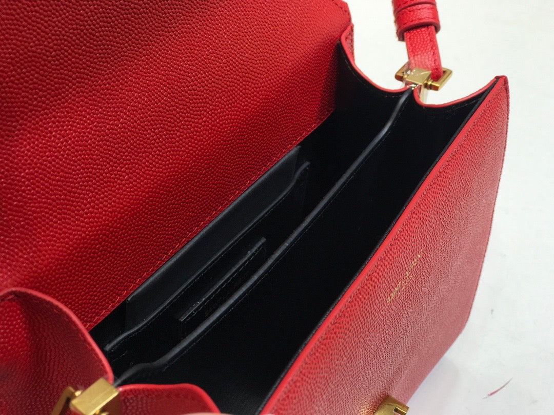 Top Quality Cassandra MeTop Qualityum Top Handle Bag Red For Women 9.6in/24.5cm YSL  