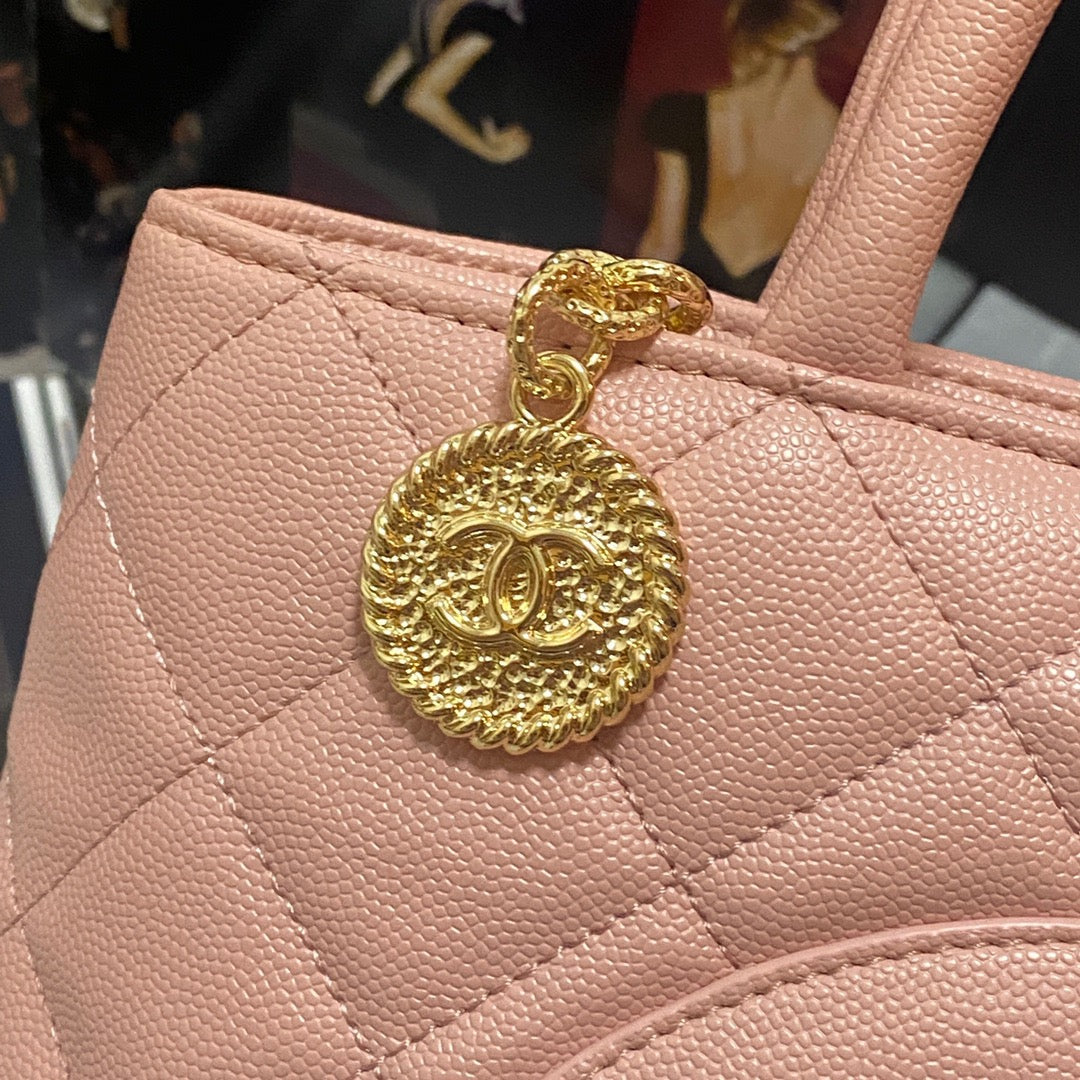 CHLMedallion Tote Gold Hardware Caviar PiNike For Women Handbags, Shoulder Bags 15.6in/32cm 